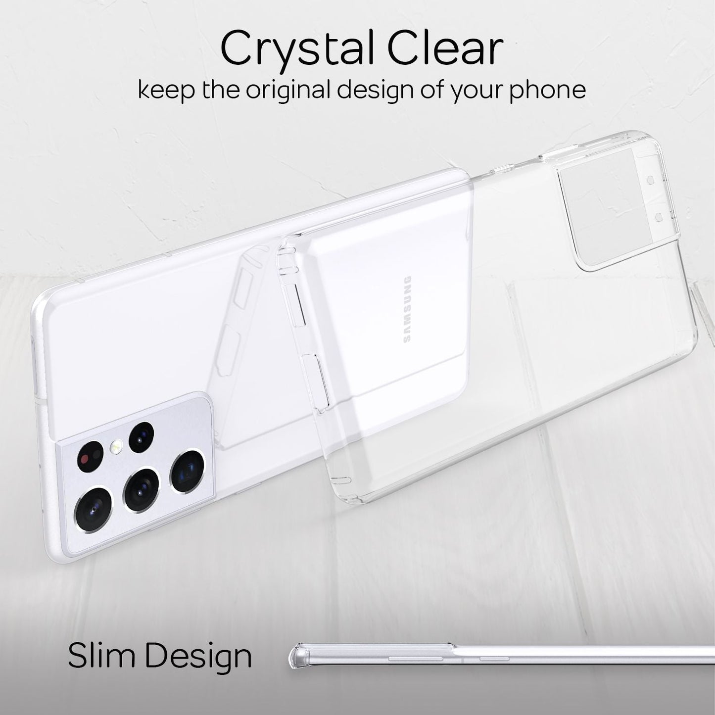NALIA Galaxy S21 Ultra Klare Handyhülle - Transparente Hülle, Passgenau, Kratzfest