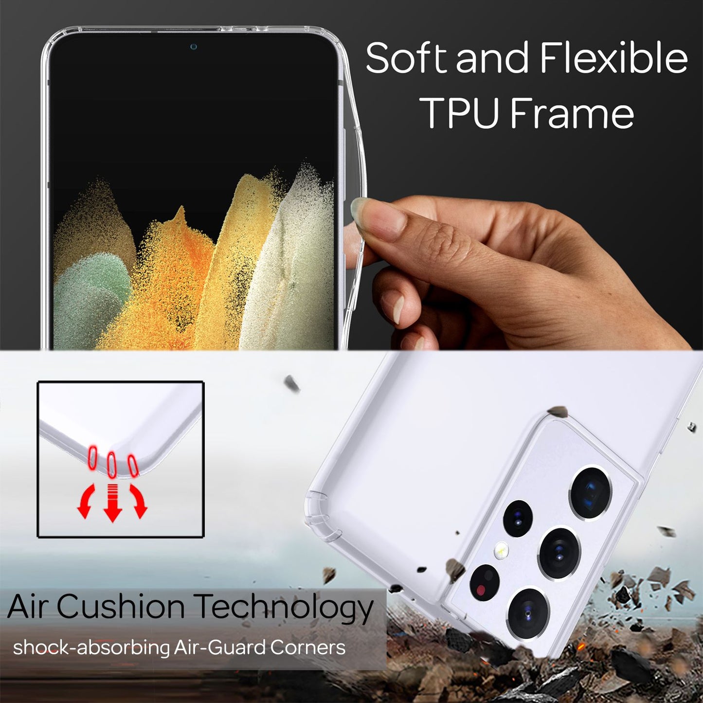 NALIA Galaxy S21 Ultra Klare Handyhülle - Transparente Hülle, Passgenau, Kratzfest