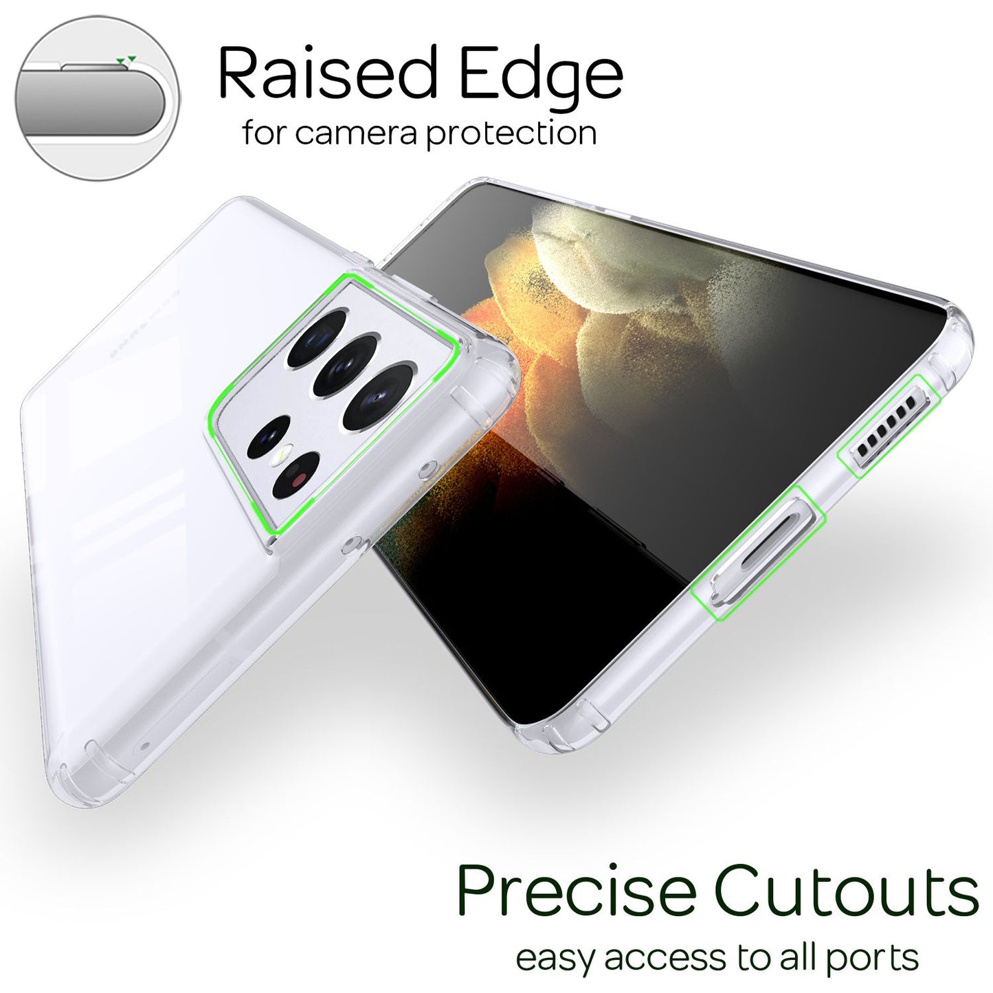 NALIA Galaxy S21 Ultra Klare Handyhülle - Transparente Hülle, Passgenau, Kratzfest