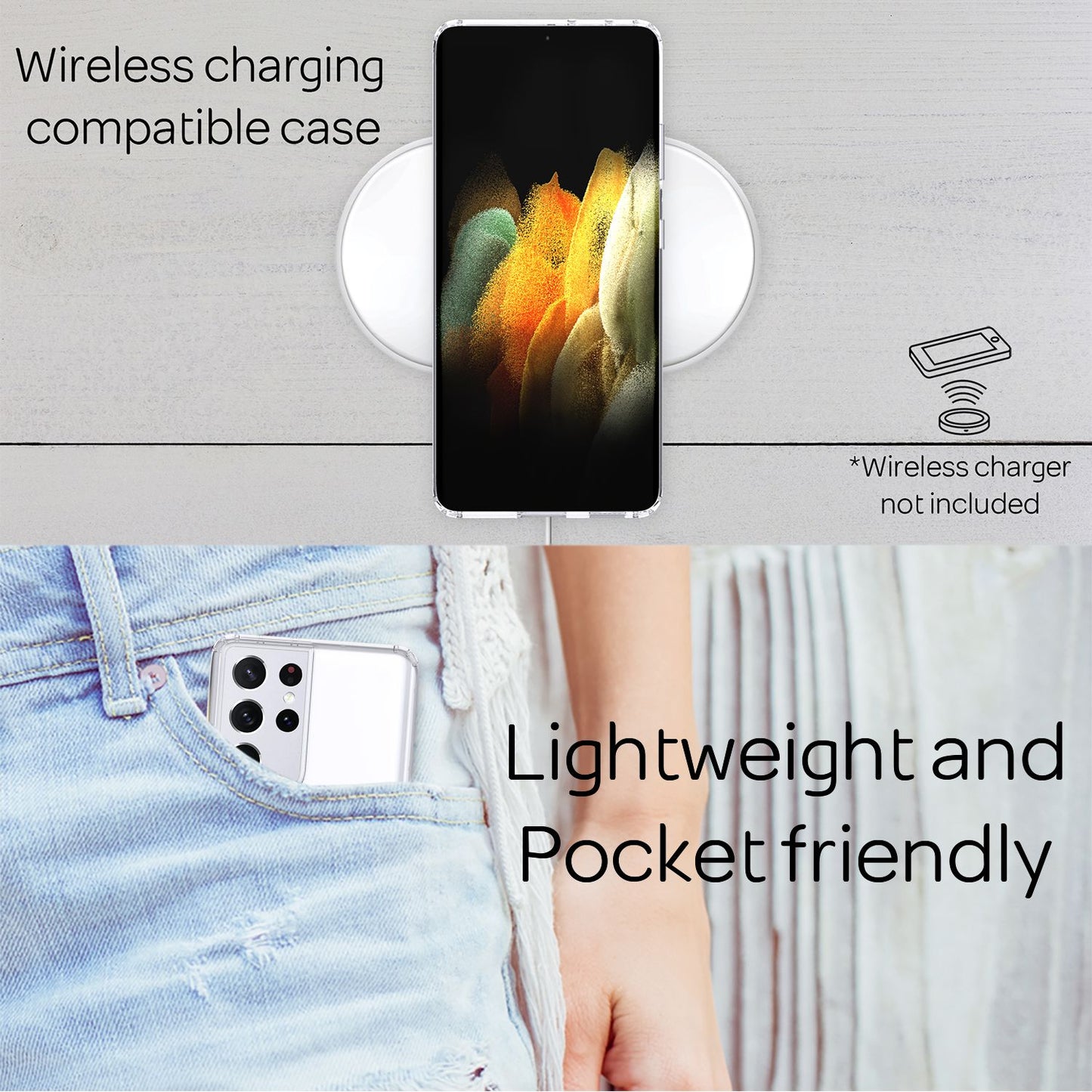 NALIA Galaxy S21 Ultra Klare Handyhülle - Transparente Hülle, Passgenau, Kratzfest