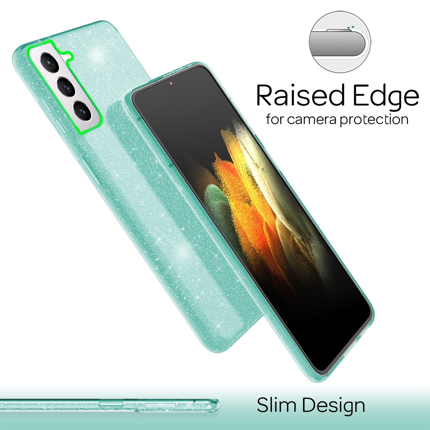 Husă NALIA cu sclipici pentru Galaxy S21 - Strălucire diamantată, compatibilă cu Galaxy S21, material: TPU, subțire