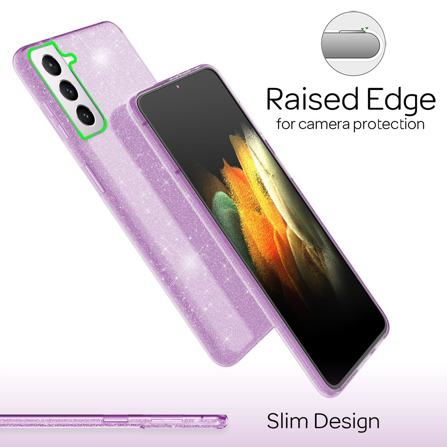 Husă NALIA cu sclipici pentru Galaxy S21 - Strălucire diamantată, compatibilă cu Galaxy S21, material: TPU, subțire