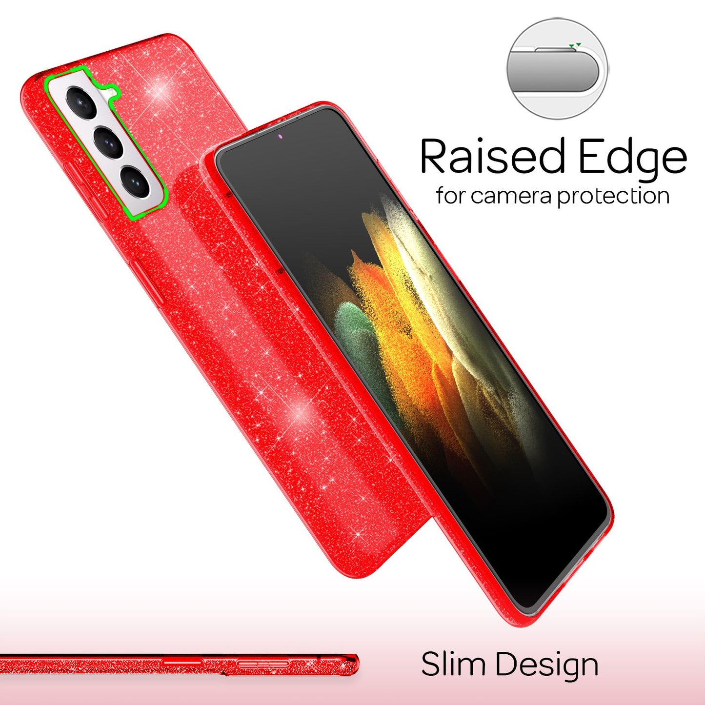 Husă NALIA cu sclipici pentru Galaxy S21 - Strălucire diamantată, compatibilă cu Galaxy S21, material: TPU, subțire