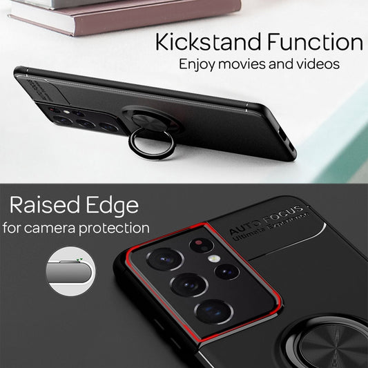 Husă de telefon NALIA Ring pentru Samsung Galaxy S21 Ultra, carcasă de protecție cu bara de protecție