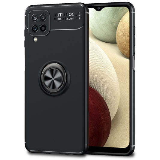 NALIA Ring Handy Hülle für Samsung Galaxy A12, Schutz Case Tasche Etui Bumper