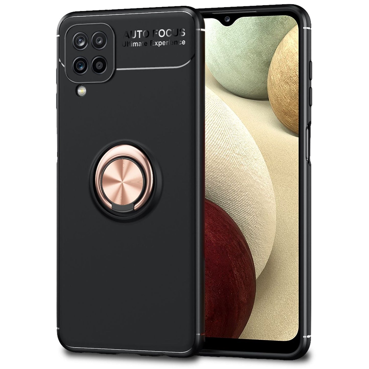 NALIA Ring Handy Hülle für Samsung Galaxy A12, Schutz Case Tasche Etui Bumper