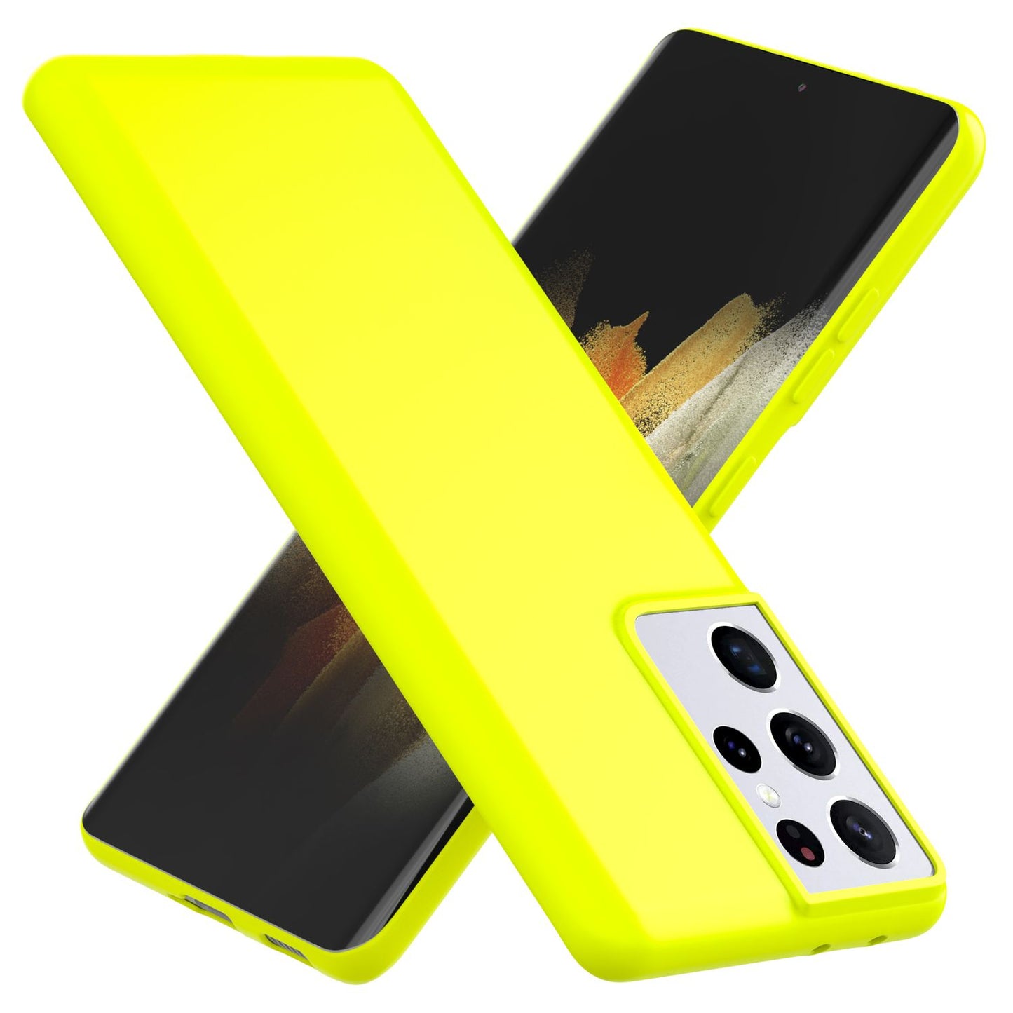 NALIA Neon Handy Hülle für Samsung Galaxy S21 Ultra, Silikon Case Cover Bumper