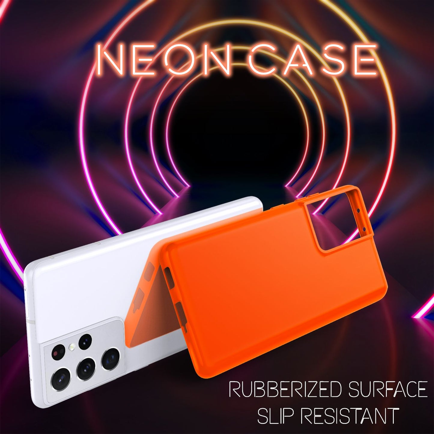 NALIA Neon Handy Hülle für Samsung Galaxy S21 Ultra, Silikon Case Cover Bumper