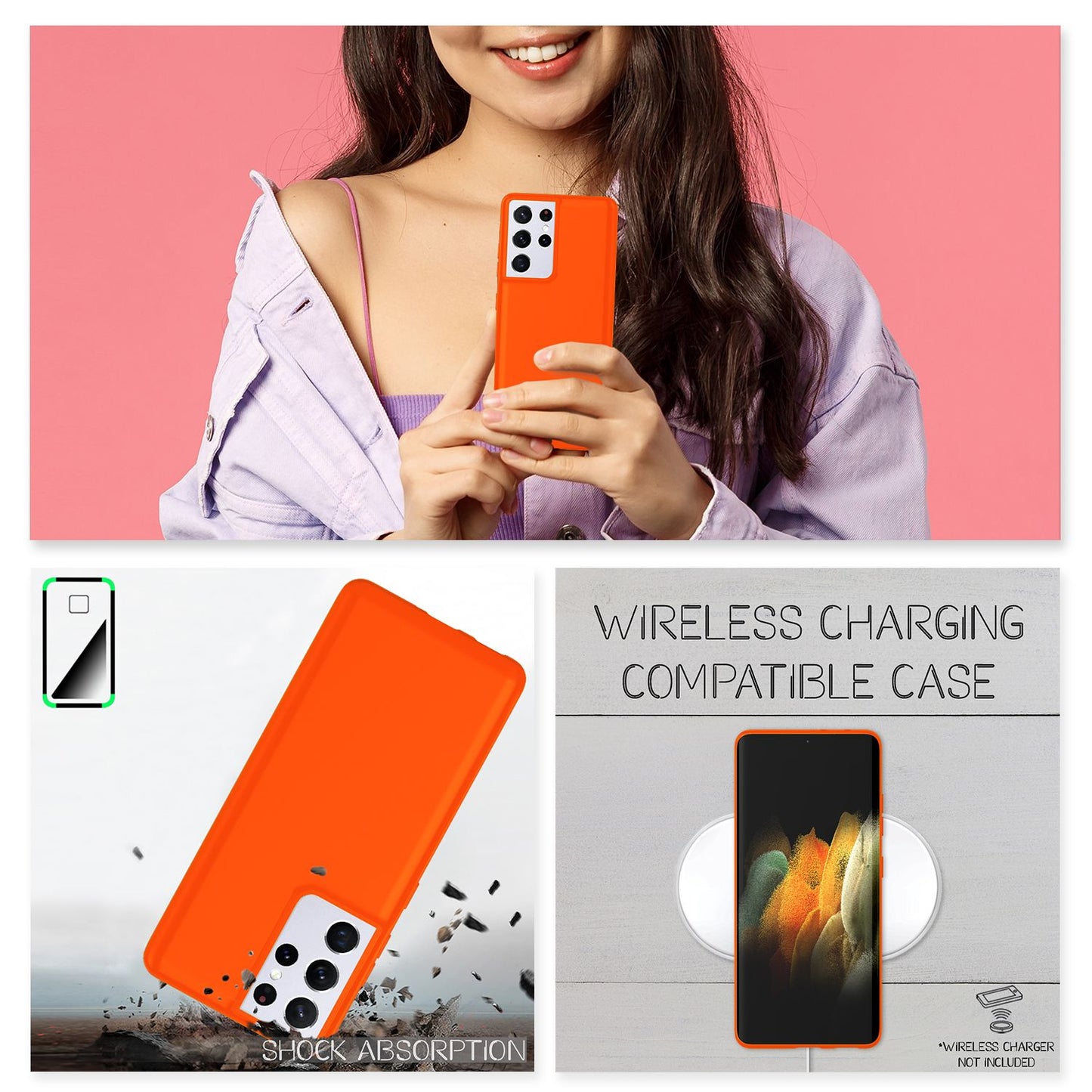 NALIA Neon Handy Hülle für Samsung Galaxy S21 Ultra, Silikon Case Cover Bumper