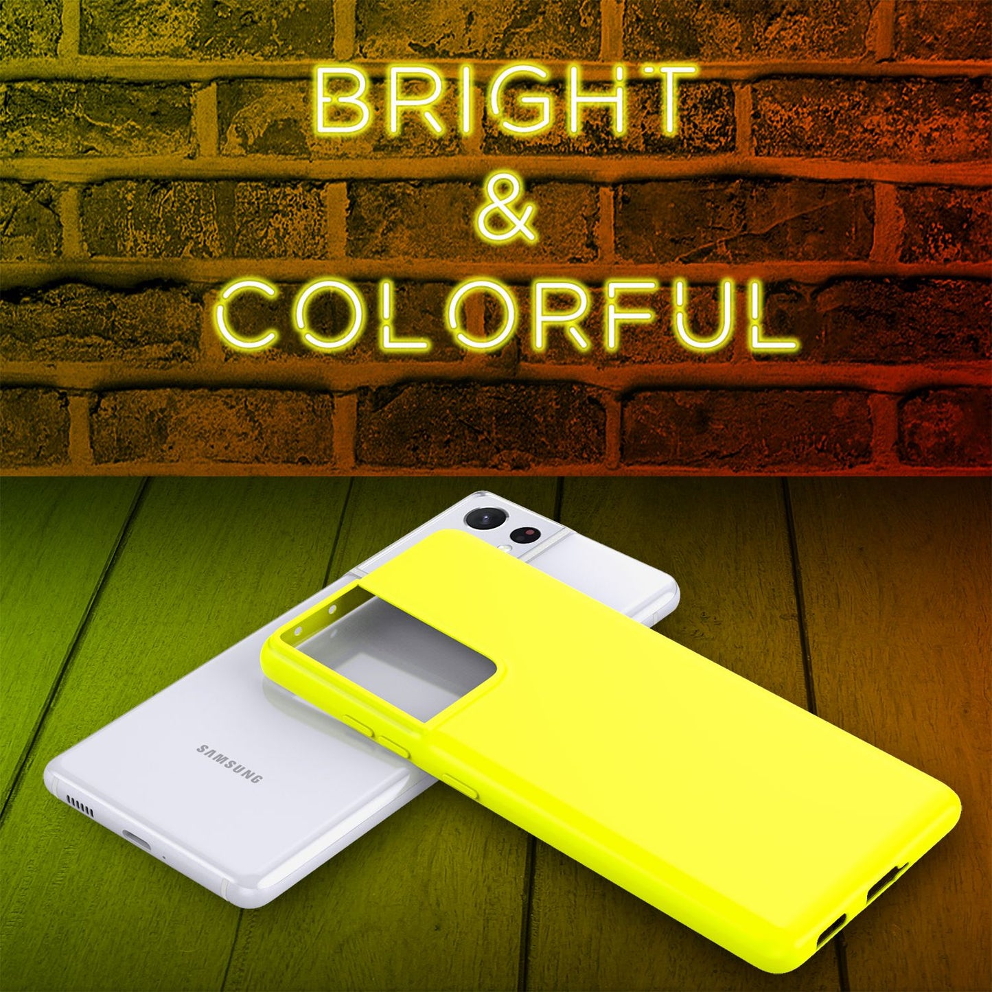 NALIA Neon Handy Hülle für Samsung Galaxy S21 Ultra, Silikon Case Cover Bumper
