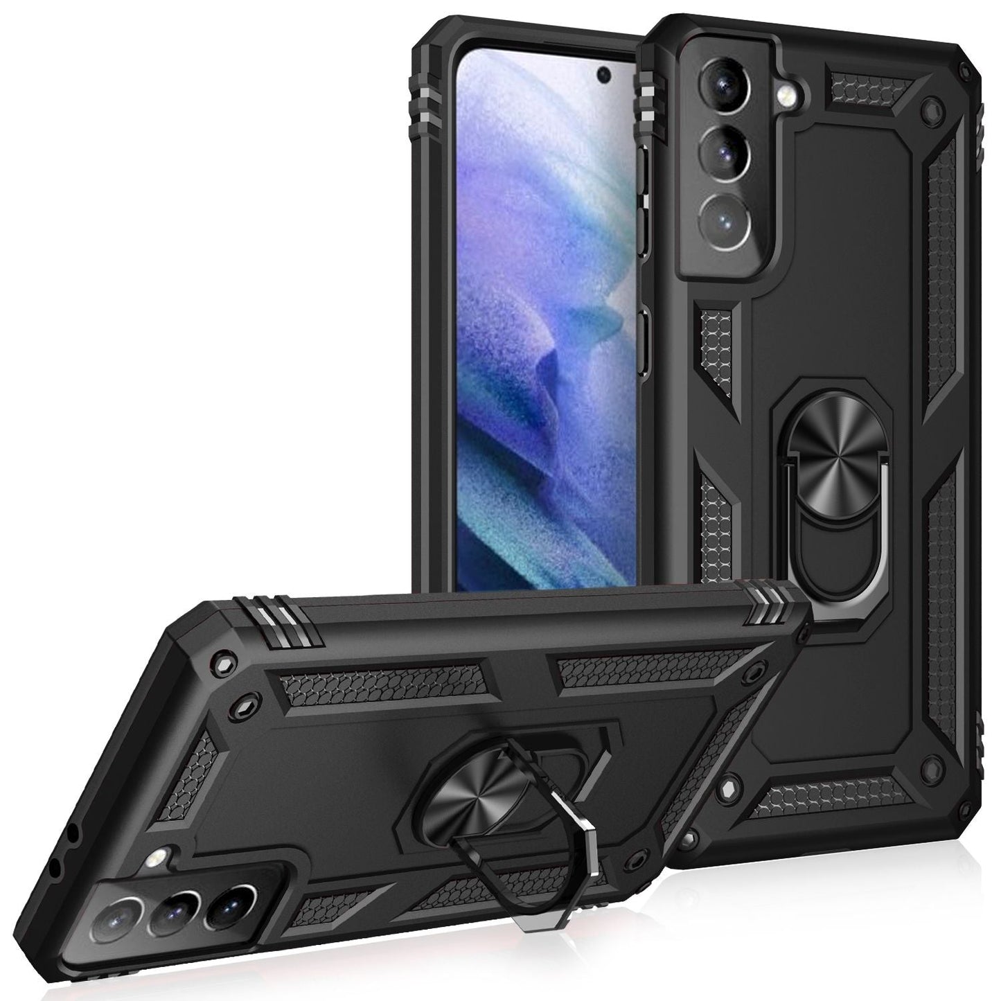 NALIA Ring Hülle für Samsung Galaxy S21, Handy Schutz Tasche Cover Case Bumper