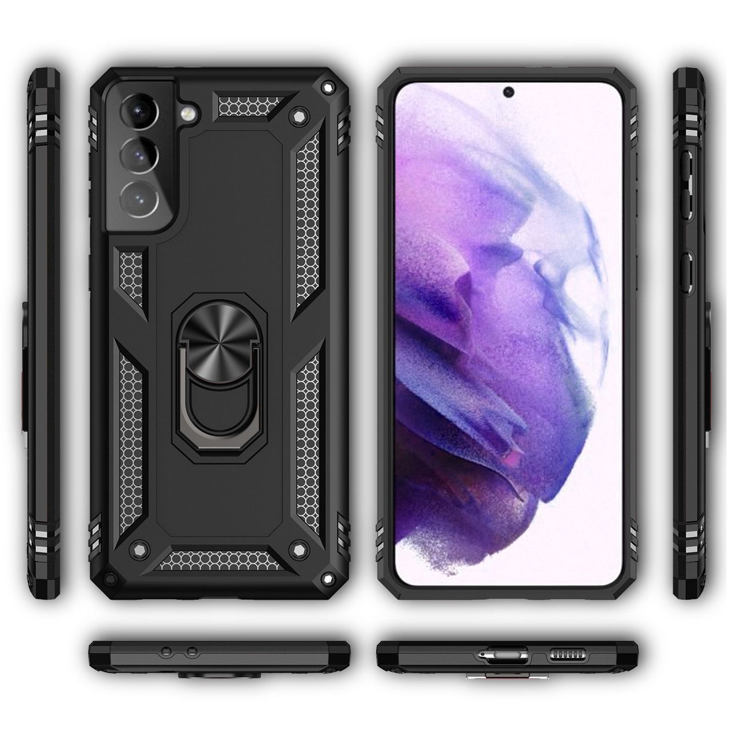 NALIA Ring Handy Hülle für Samsung Galaxy S21 Plus, Schutz Tasche Cover Case