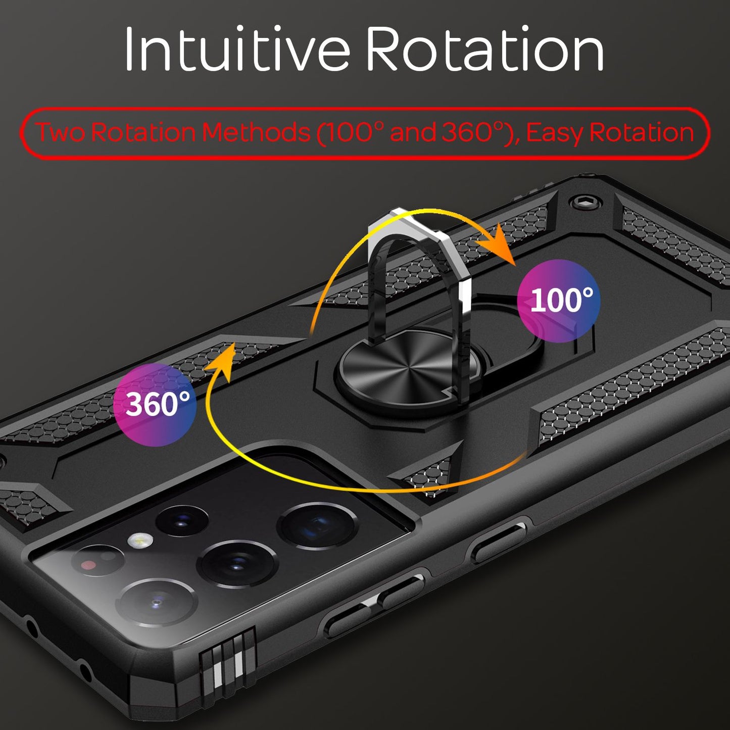 NALIA Ring Handy Hülle für Samsung Galaxy S21 Ultra, Schutz Tasche Cover Case