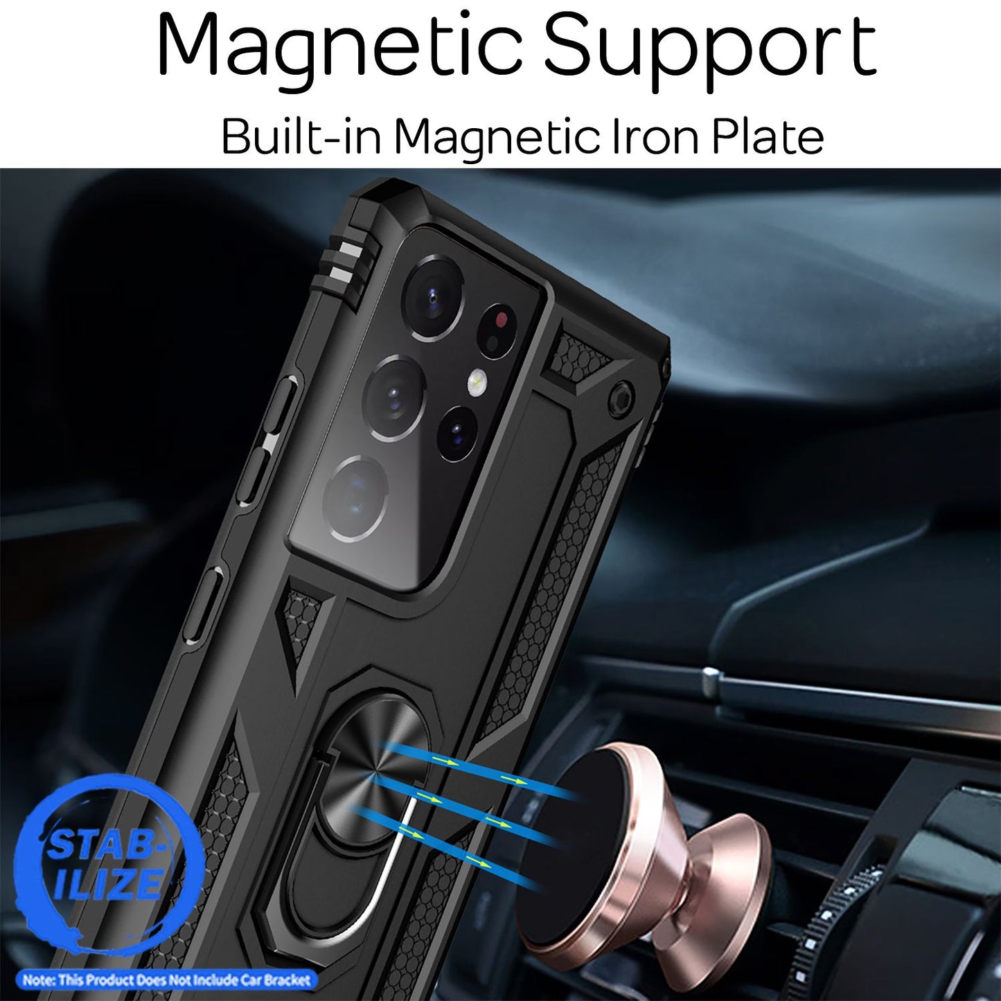 NALIA Ring Handy Hülle für Samsung Galaxy S21 Ultra, Schutz Tasche Cover Case