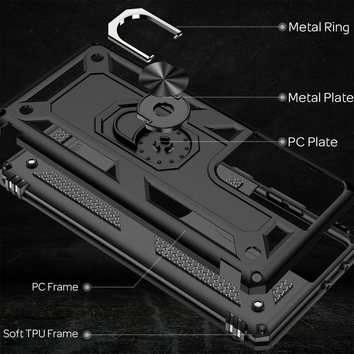 NALIA Ring Handy Hülle für Samsung Galaxy S21 Ultra, Schutz Tasche Cover Case