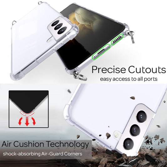 NALIA Klare Handy Hülle Mit Kette Galaxy S21 Plus - Kette 60 cm, Passgenau, Leicht