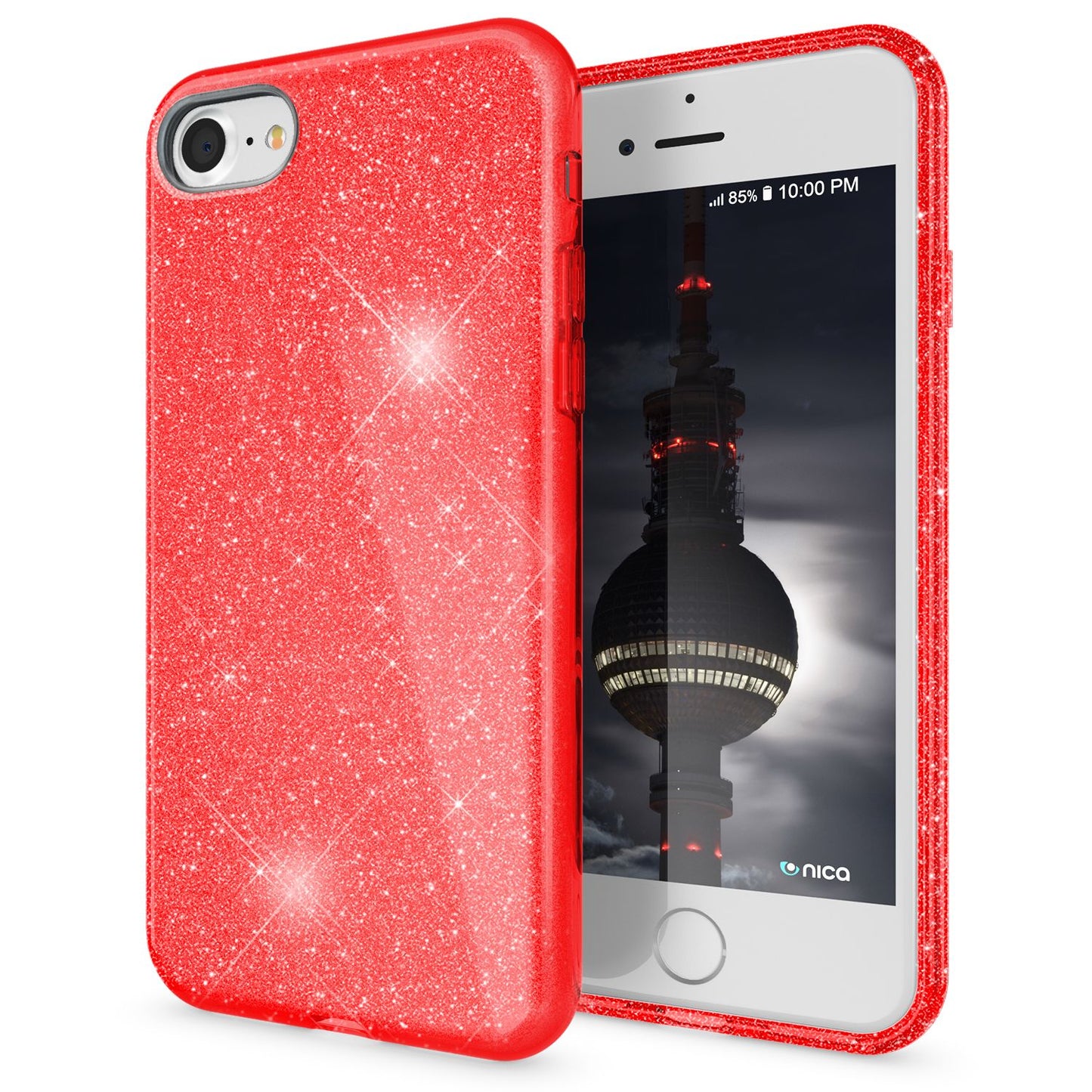 Etui NALIA ShinePop Glitter – kompatybilne z iPhone SE, iPhone 7/8, Diamond Glitter