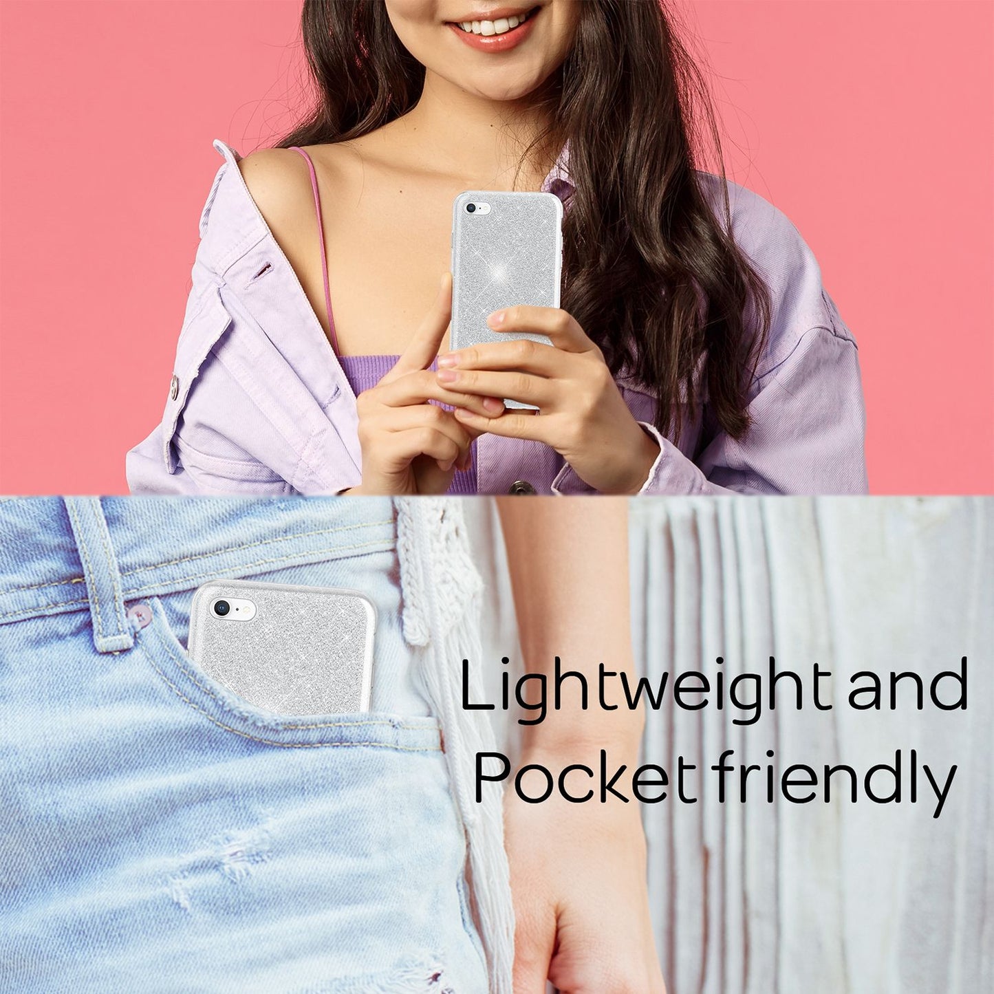 Etui NALIA ShinePop Glitter – kompatybilne z iPhone SE, iPhone 7/8, Diamond Glitter