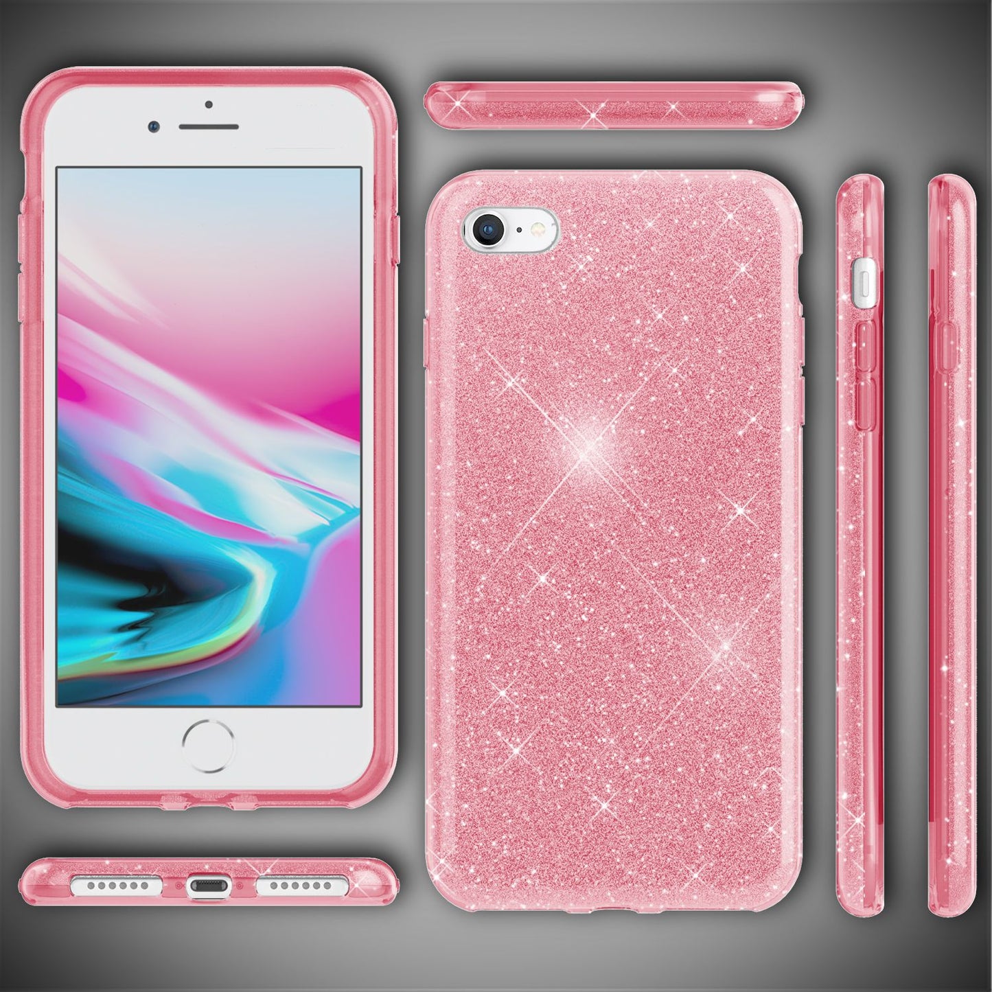 Etui NALIA ShinePop Glitter – kompatybilne z iPhone SE, iPhone 7/8, Diamond Glitter
