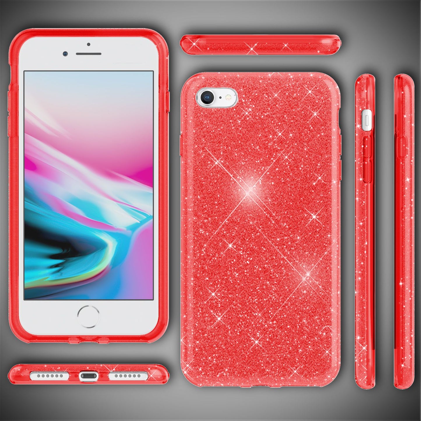 Etui NALIA ShinePop Glitter – kompatybilne z iPhone SE, iPhone 7/8, Diamond Glitter