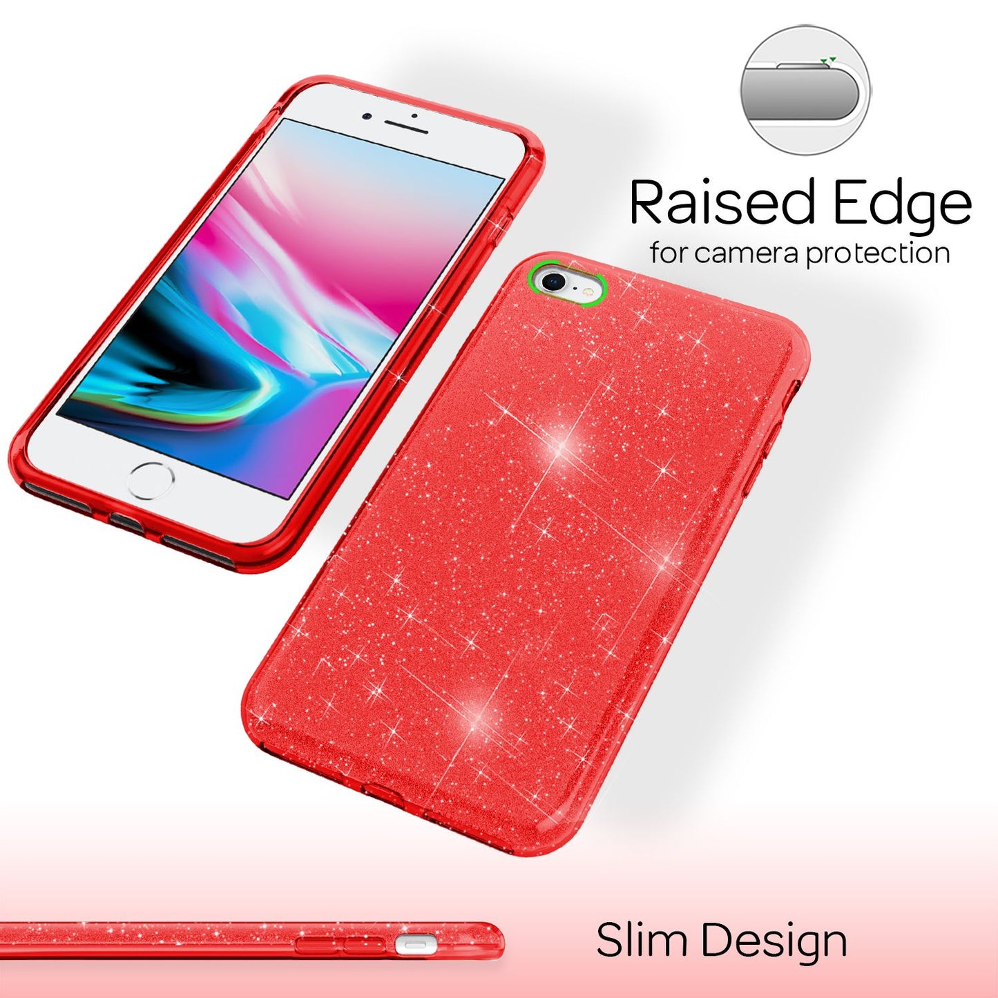 Etui NALIA ShinePop Glitter – kompatybilne z iPhone SE, iPhone 7/8, Diamond Glitter