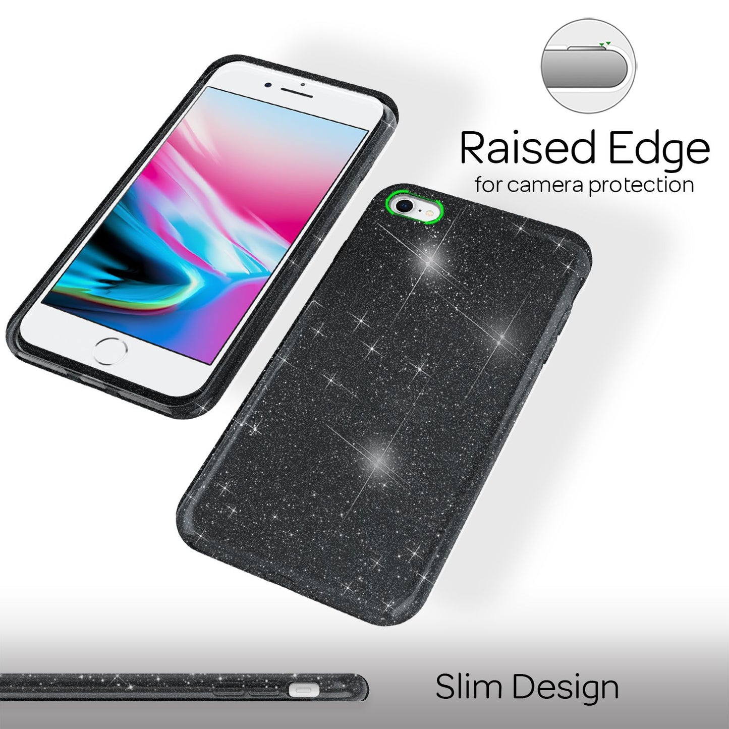 Etui NALIA ShinePop Glitter – kompatybilne z iPhone SE, iPhone 7/8, Diamond Glitter