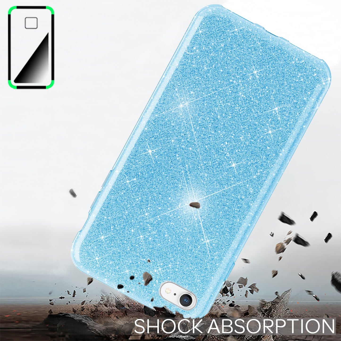 Etui NALIA ShinePop Glitter – kompatybilne z iPhone SE, iPhone 7/8, Diamond Glitter