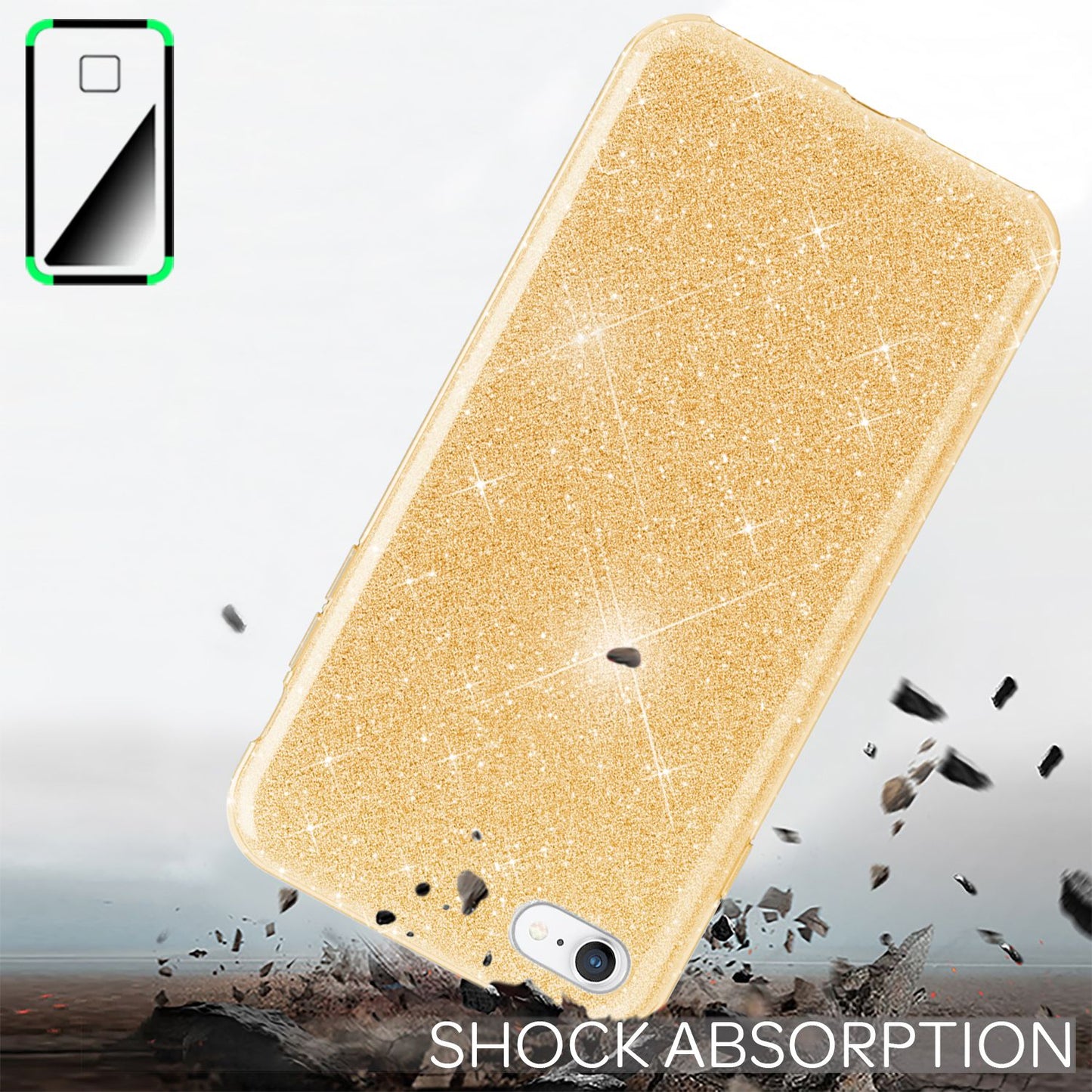 Etui NALIA ShinePop Glitter – kompatybilne z iPhone SE, iPhone 7/8, Diamond Glitter