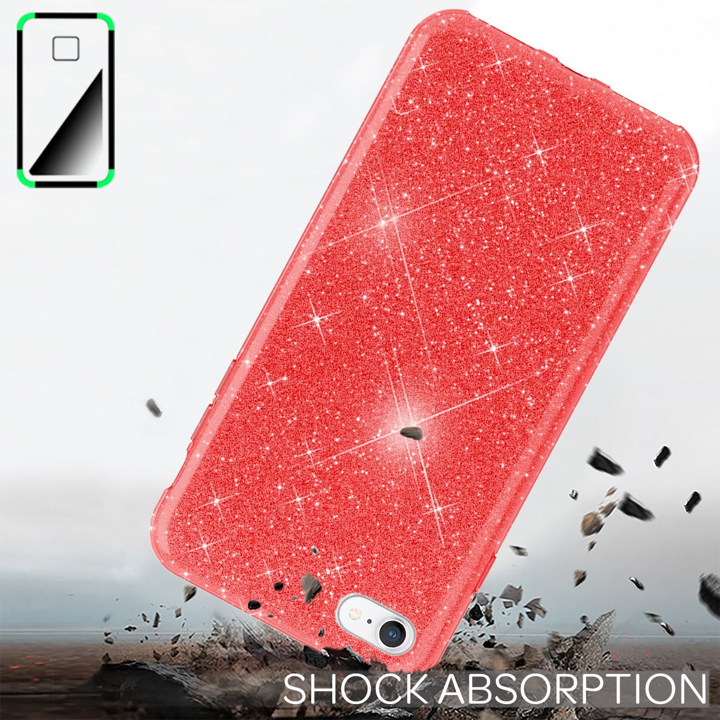 Etui NALIA ShinePop Glitter – kompatybilne z iPhone SE, iPhone 7/8, Diamond Glitter