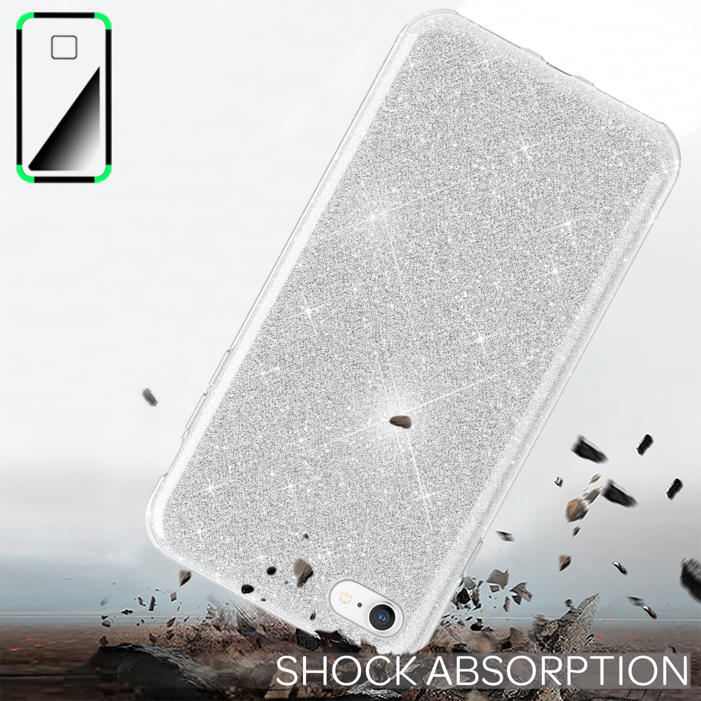 Etui NALIA ShinePop Glitter – kompatybilne z iPhone SE, iPhone 7/8, Diamond Glitter