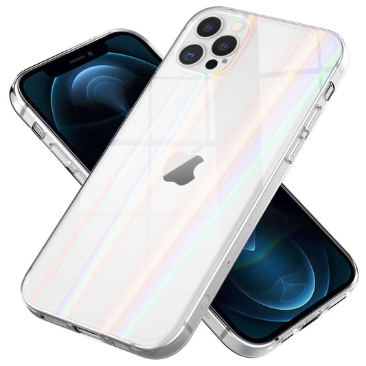 Etui NALIA z przezroczystego szkła hartowanego do iPhone'a 12 Pro Max, tęczowe, odporne na zarysowania – pasuje do iPhone'a 12 Pro Max o grubości 0,4 mm