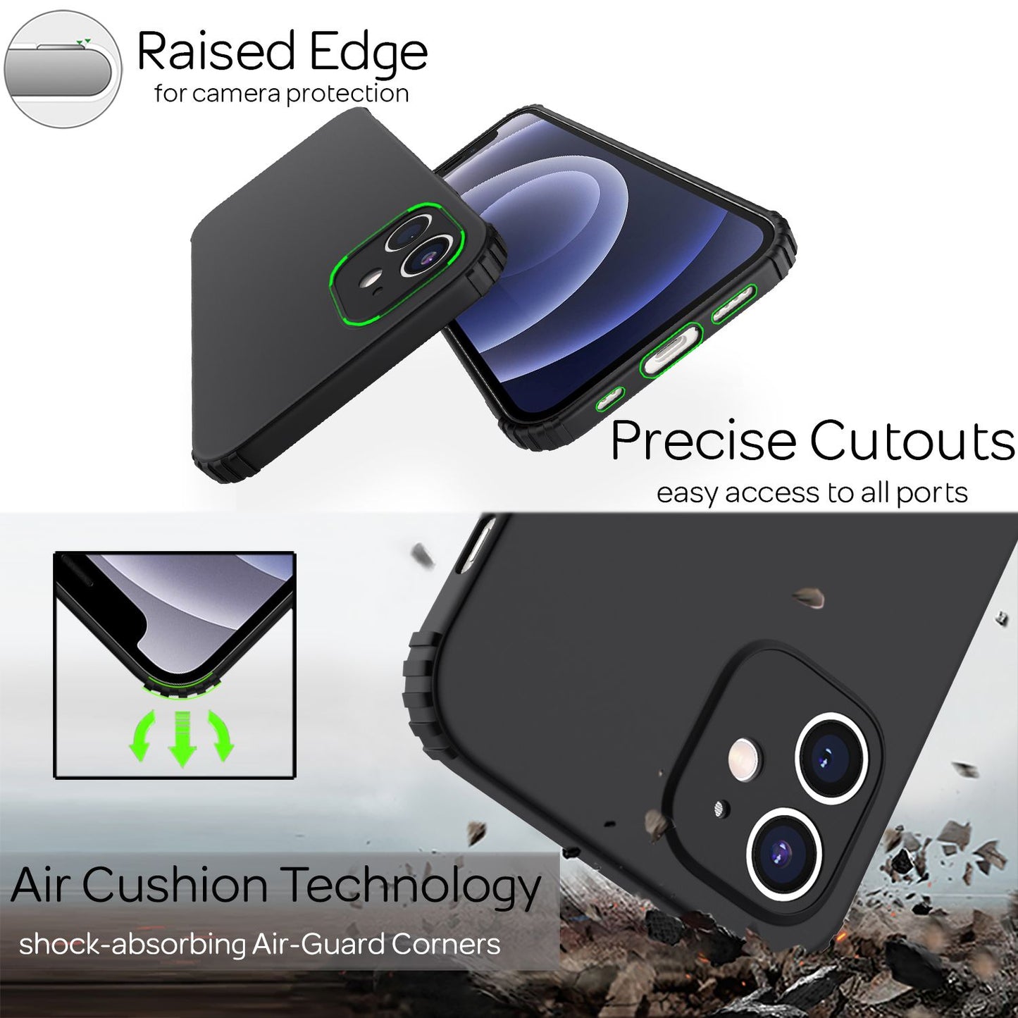 NALIA Arrow Ultra-Slim Matte Hülle - 0,5 mm Dicke, Silikon, Kompatibel IPhone 12 Mini