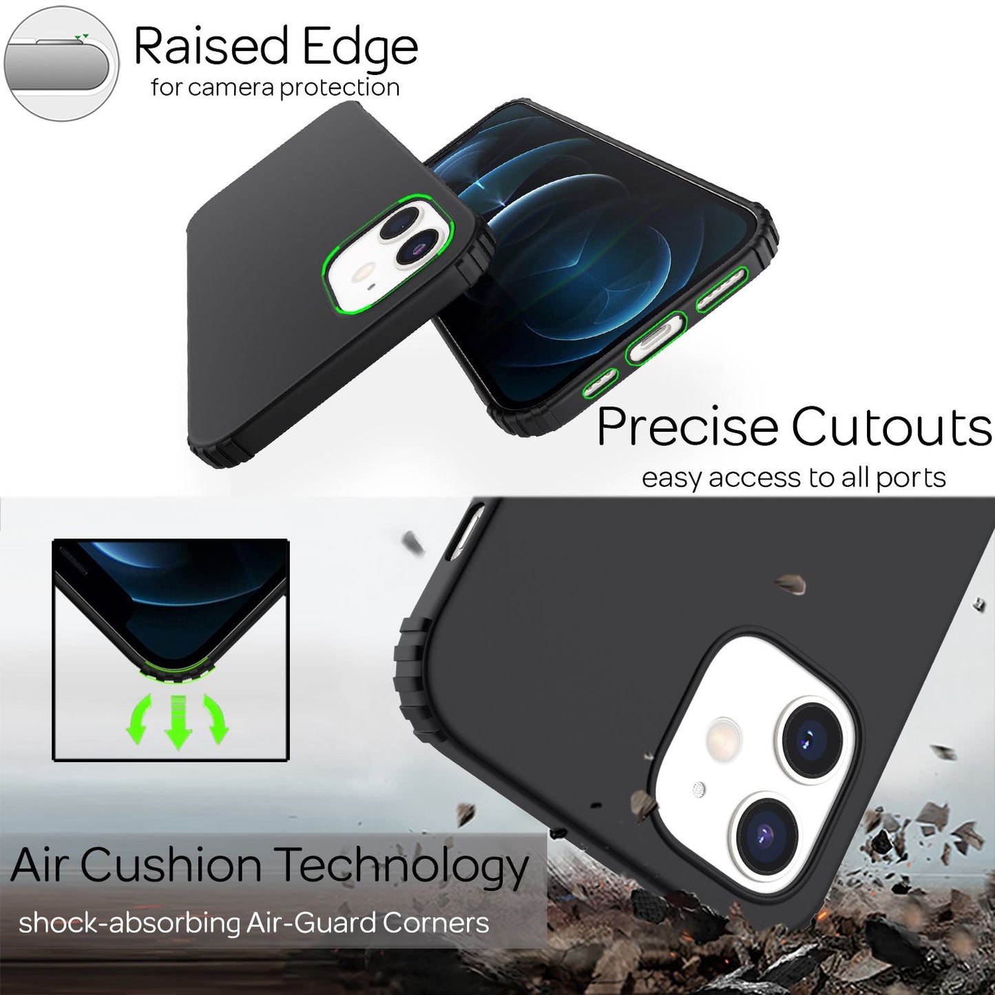 NALIA iPhone 12 Silikon Hülle Ultra-Slim - Dicke 0,5mm, Material Silikon, Schutzkante