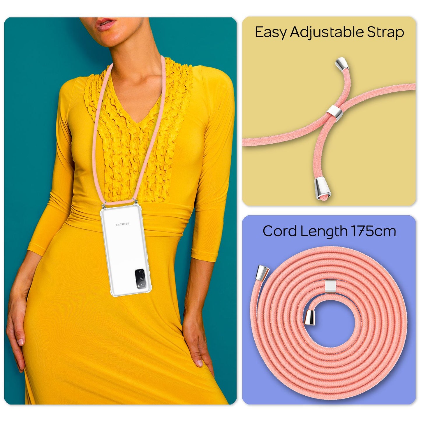 NALIA Samsung Galaxy S20 FE - Handy Hülle mit Kette Cover Schnur Kordel Case