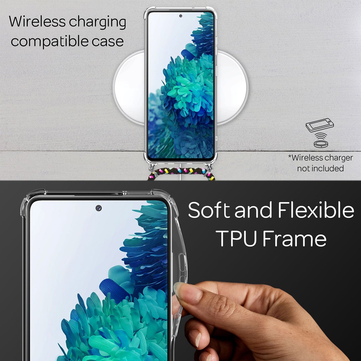 NALIA Samsung Galaxy S20 FE - Handy Hülle mit Kette Cover Schnur Kordel Case