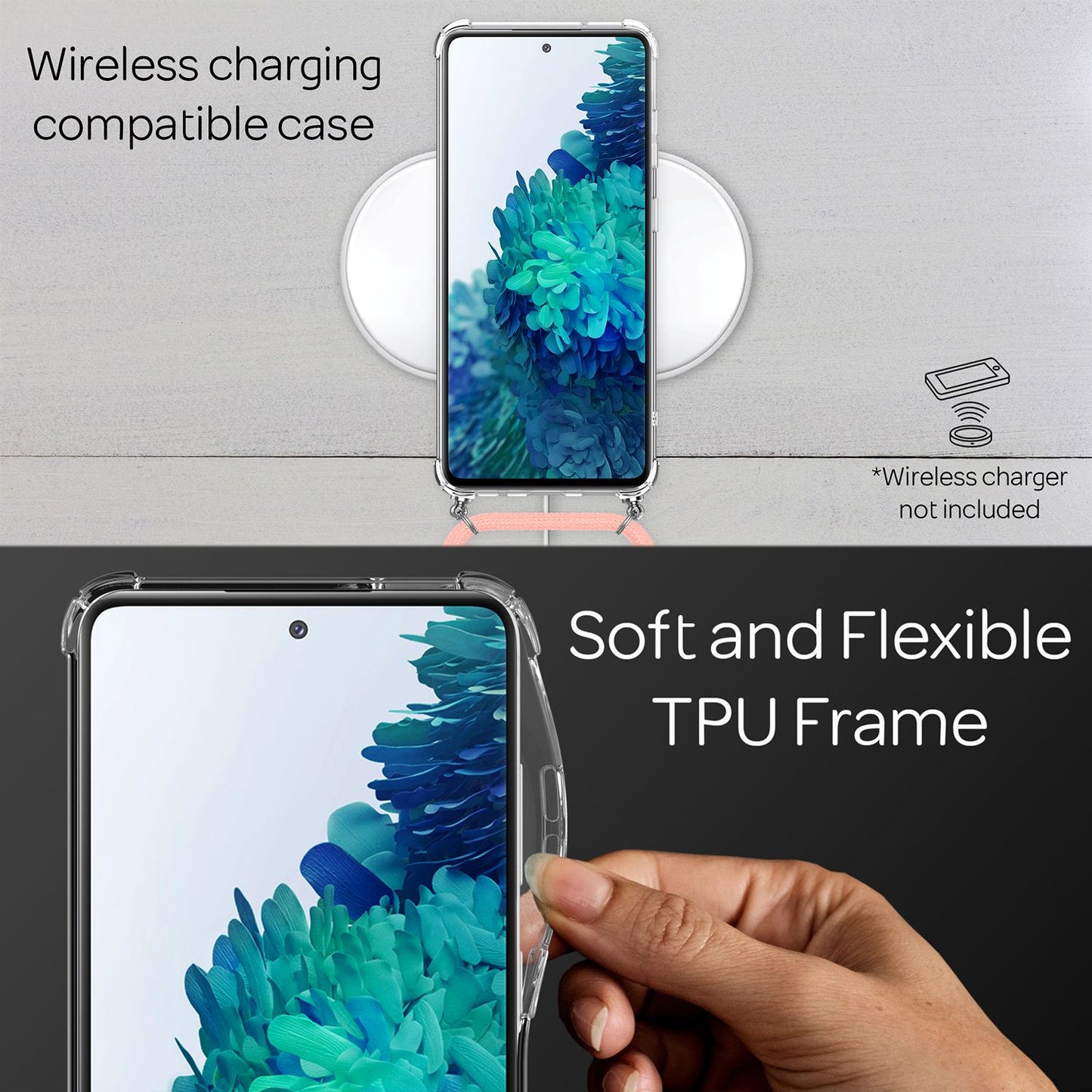 NALIA Samsung Galaxy S20 FE - Handy Hülle mit Kette Cover Schnur Kordel Case