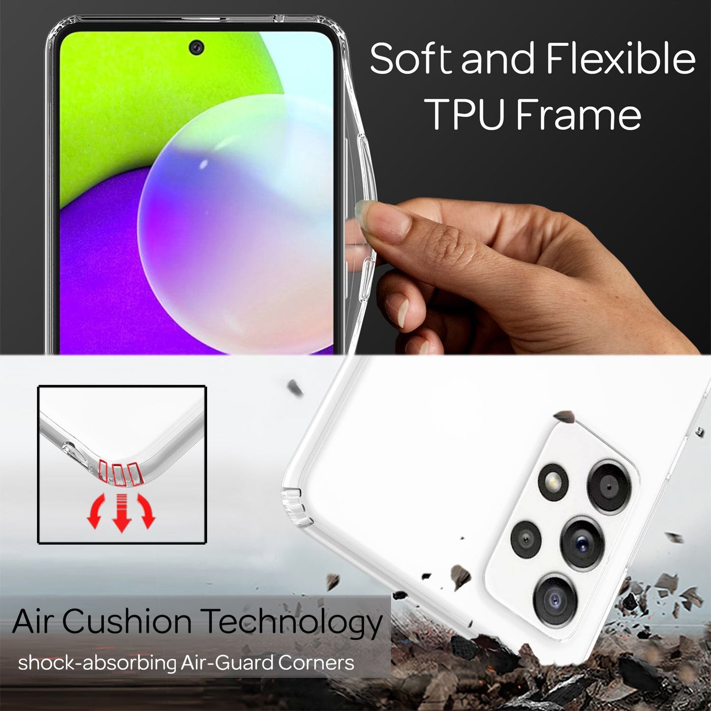 NALIA Ignite Hülle - Transparent Galaxy A52 5G Maße 15x7 CM Gewicht22g