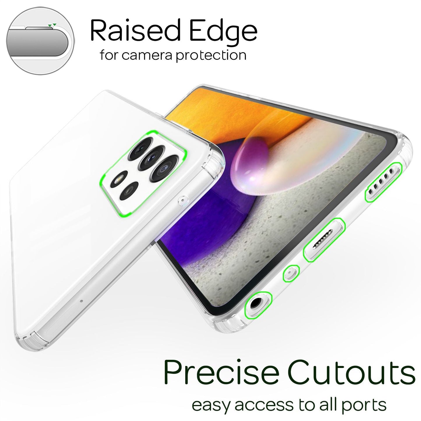 NALIA Schutzhülle für Samsung Galaxy A72, Transparente Handy Hülle Case Cover