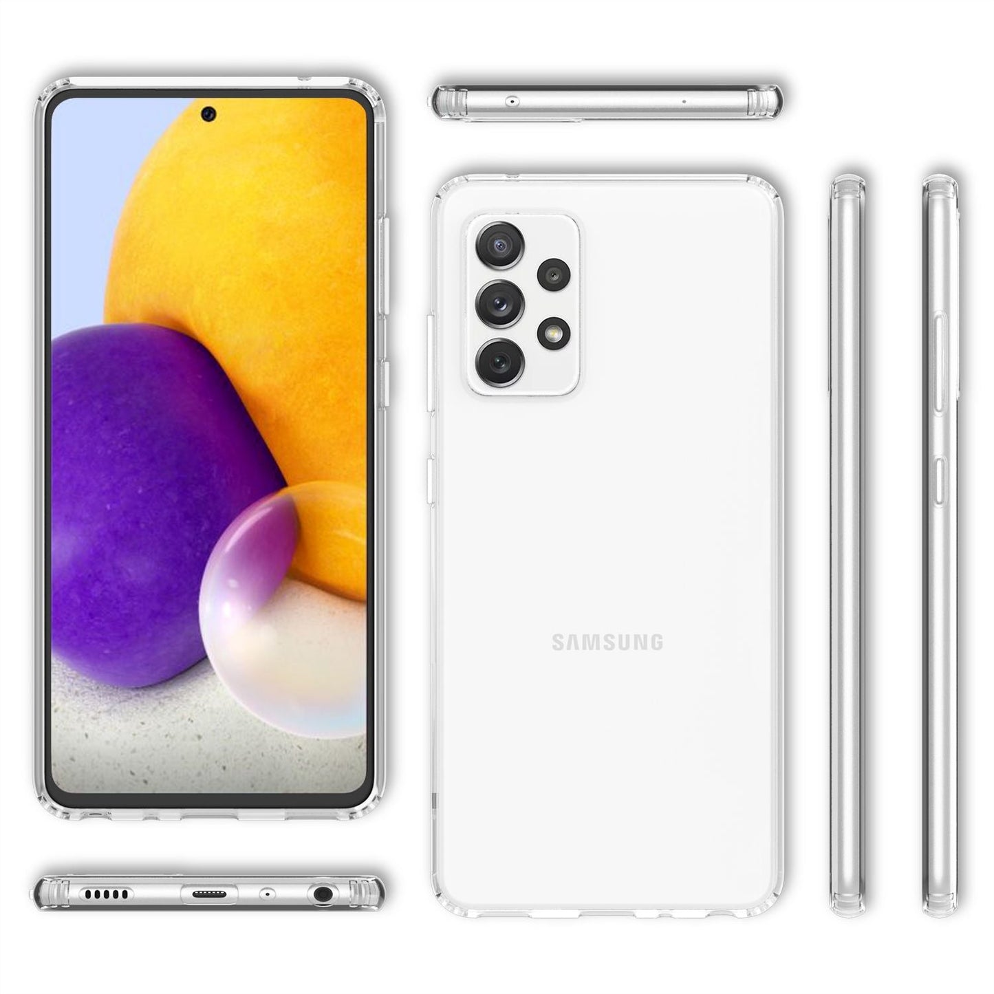 NALIA Schutzhülle für Samsung Galaxy A72, Transparente Handy Hülle Case Cover