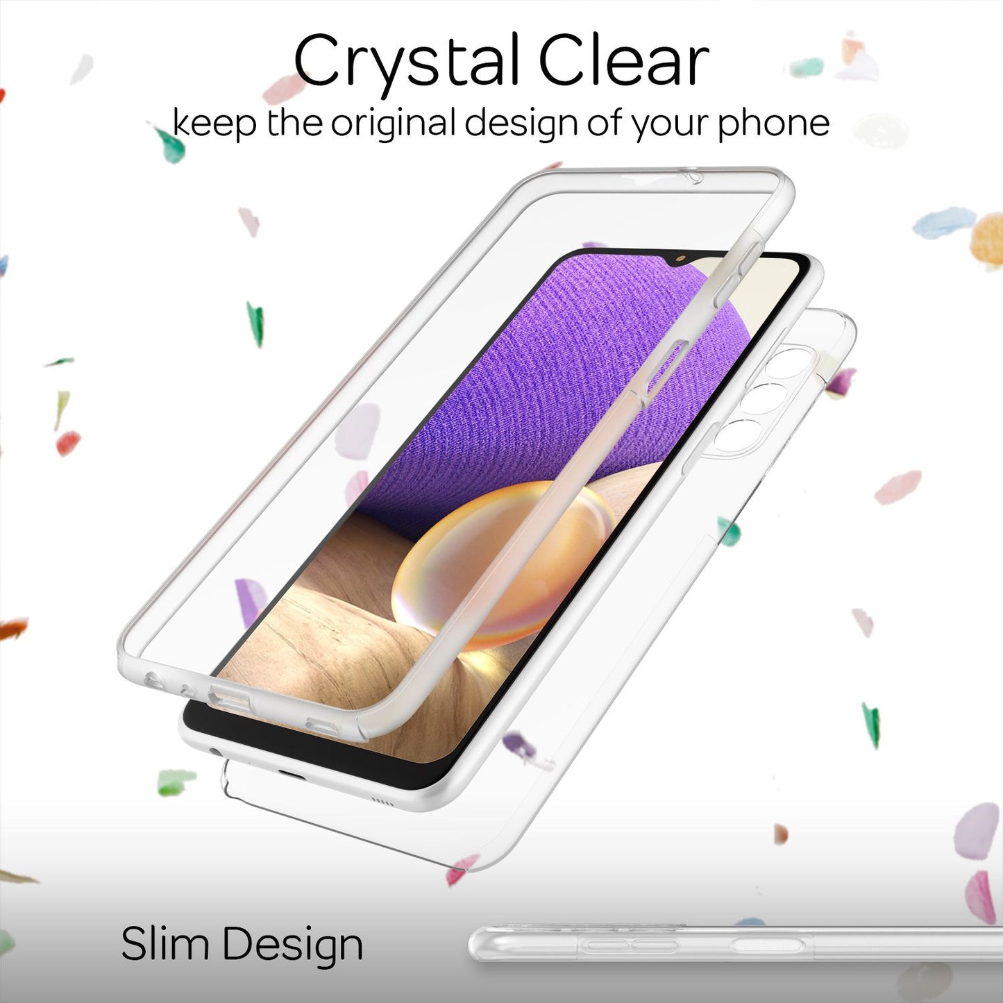 NALIA 360Guard Hülle Transparenter Rundumschutz - Kompatibel Galaxy A32 5G, Passgenau, Dünn