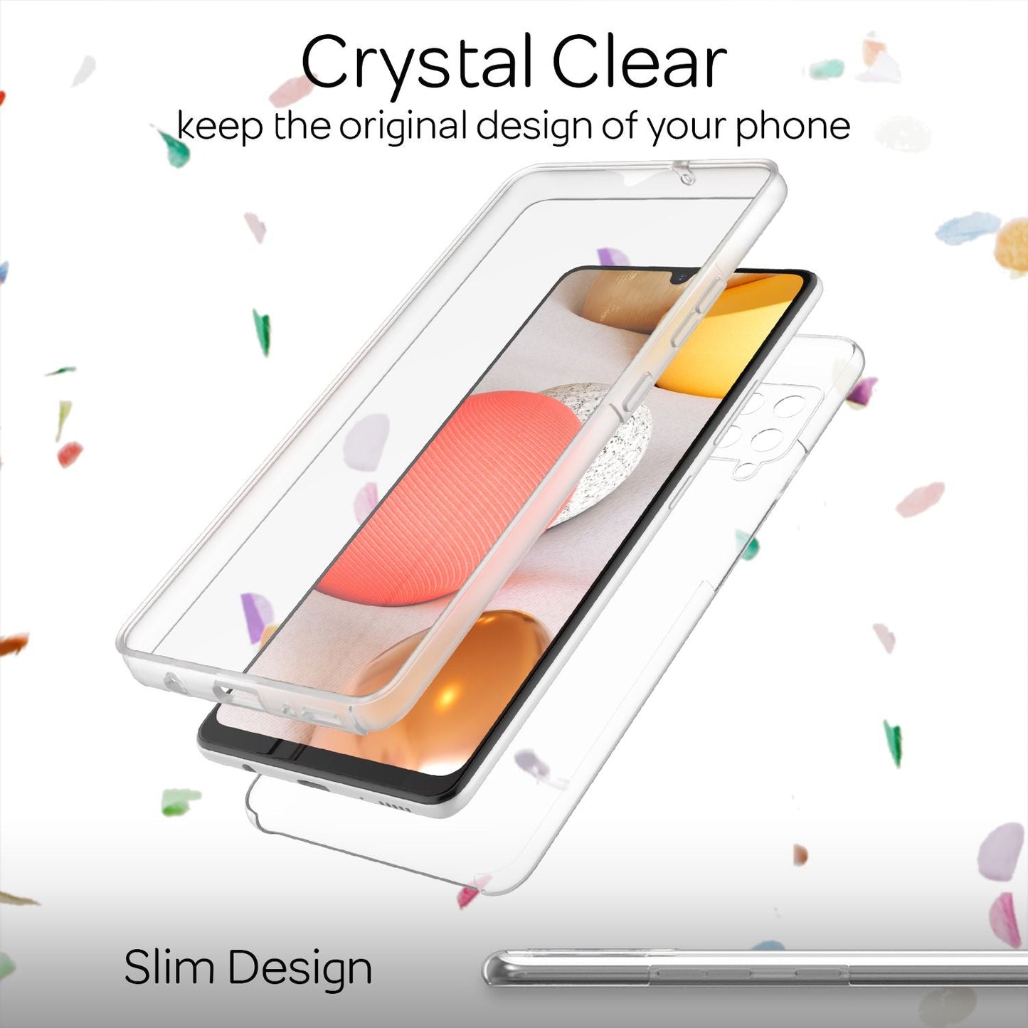 NALIA 360 Grad Handy Hülle - Kompatibel Galaxy A42 5G, Transparent, 360 Grad Schutz