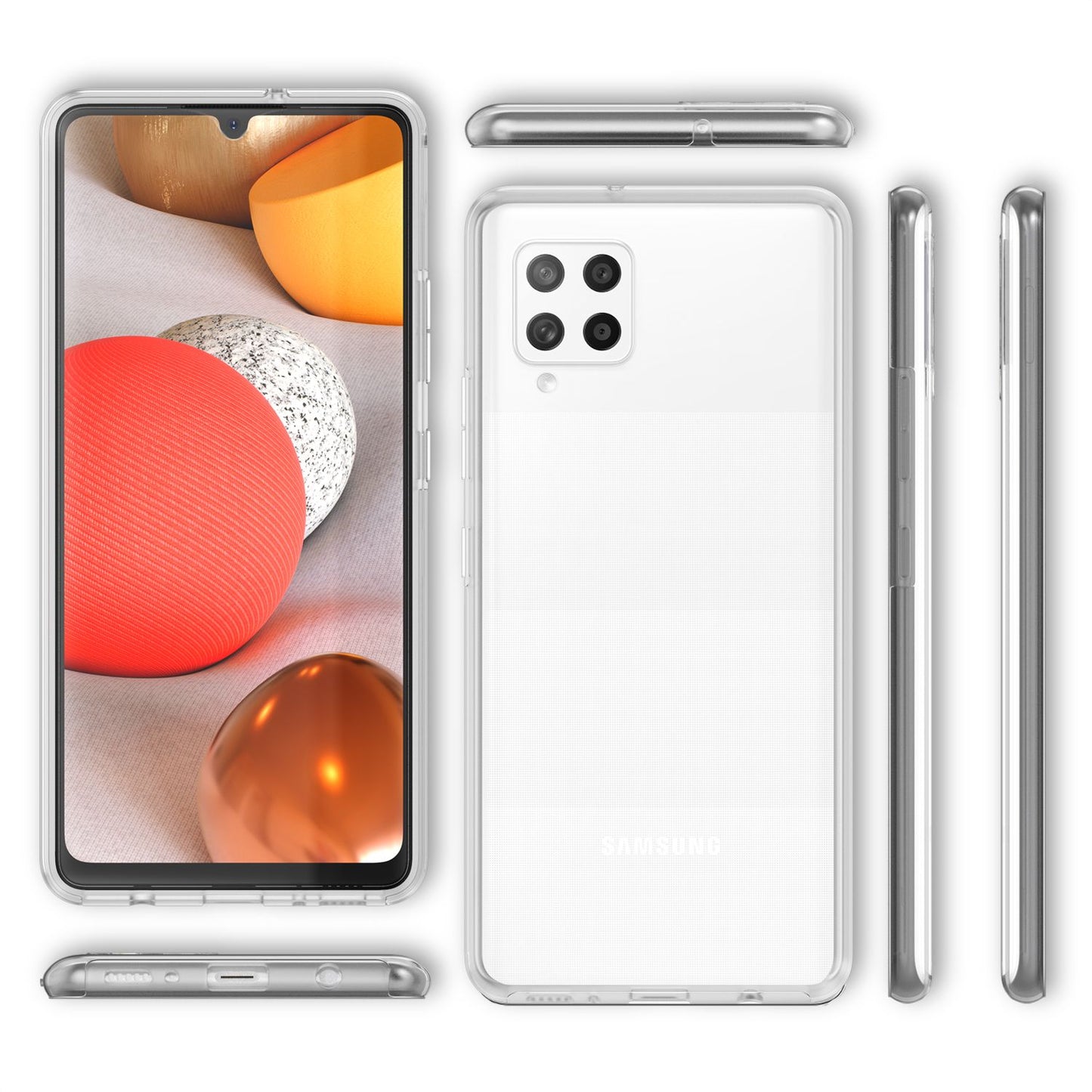 NALIA 360 Grad Handy Hülle - Kompatibel Galaxy A42 5G, Transparent, 360 Grad Schutz