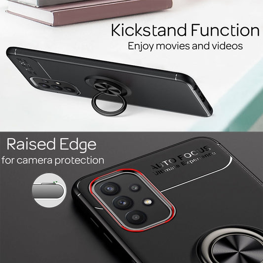 NALIA Ring Handy Hülle für Samsung Galaxy A32 5G, Silikon Cover 360 Grad Halter