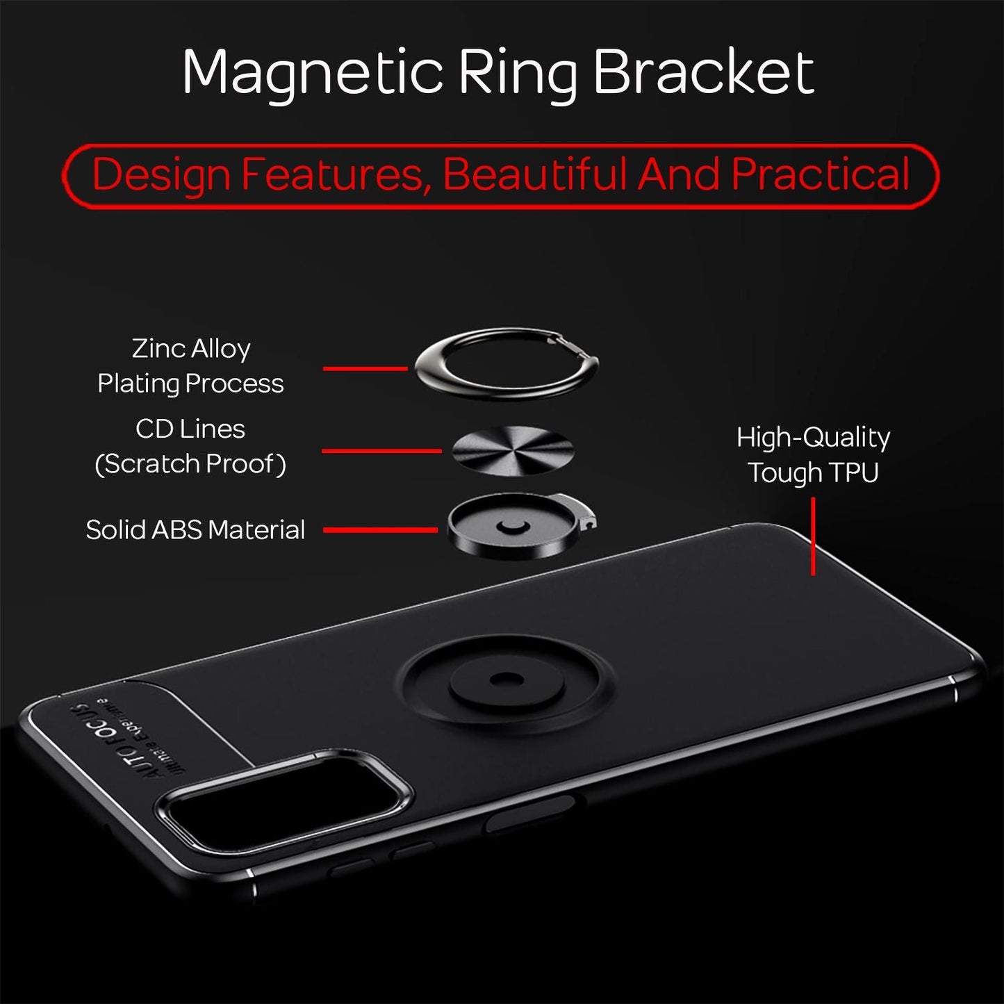 NALIA Ring Handy Hülle für Samsung Galaxy A32 5G, Silikon Cover 360 Grad Halter