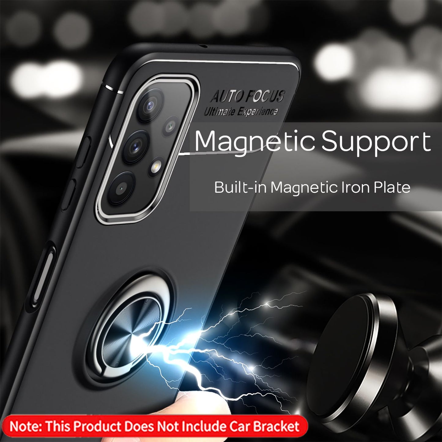 NALIA Ring Handy Hülle für Samsung Galaxy A32 5G, Silikon Cover 360 Grad Halter