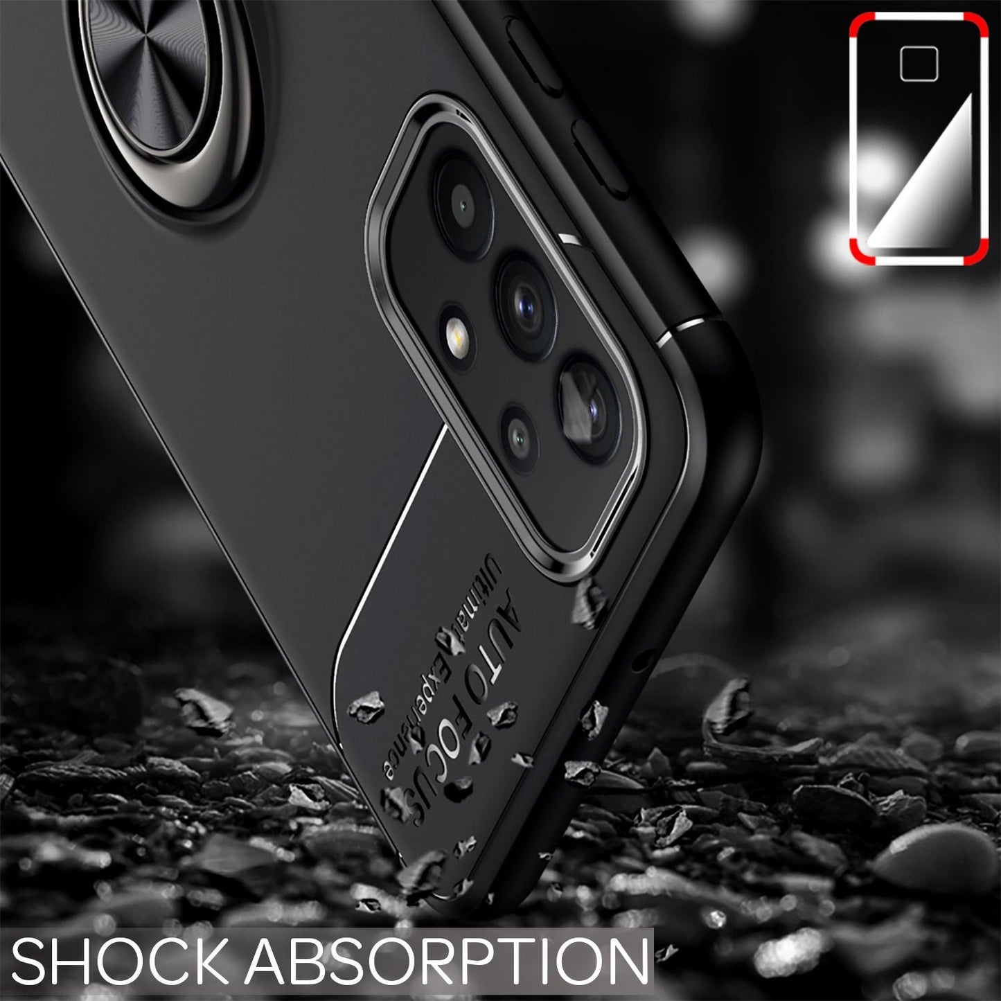 NALIA Ring Handy Hülle für Samsung Galaxy A32 5G, Silikon Cover 360 Grad Halter