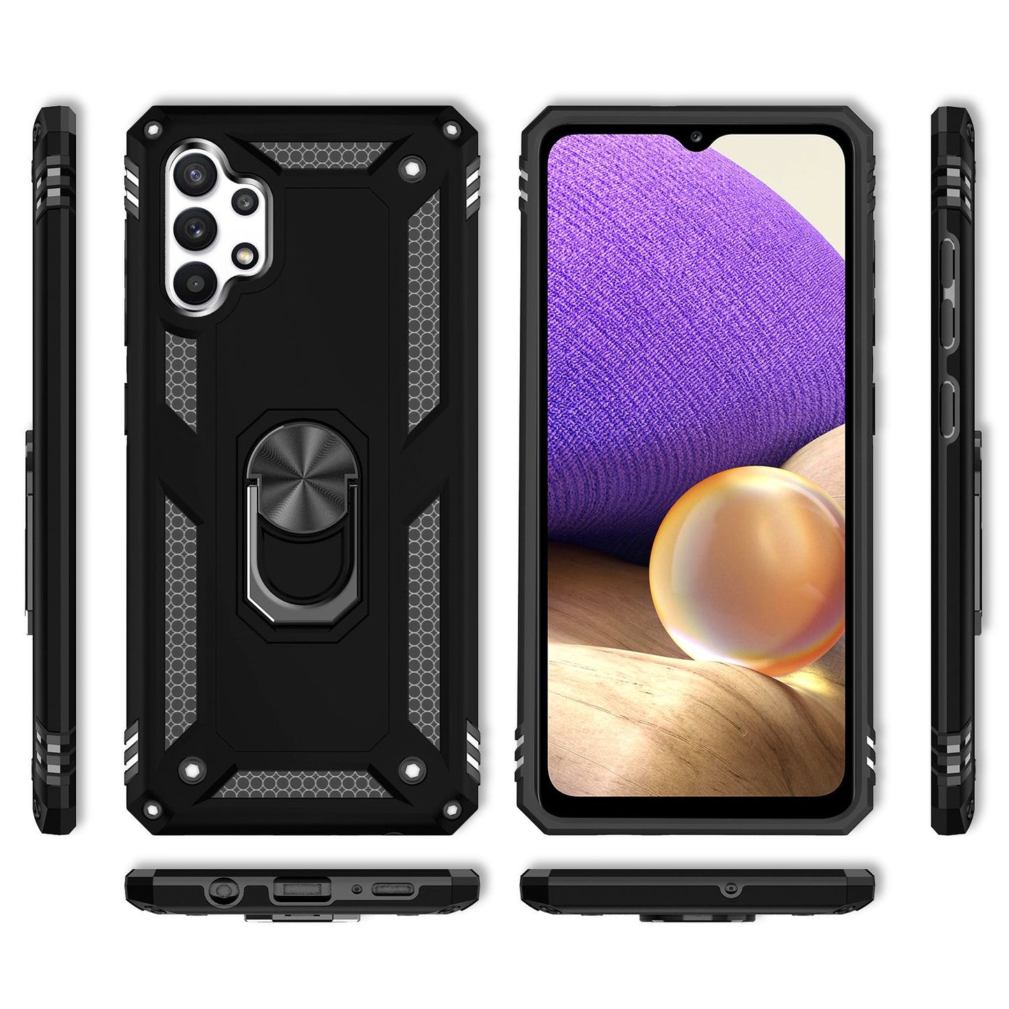 NALIA Ring Handy Hülle für Samsung Galaxy A32 5G, Cover mit 360° Finger Halter