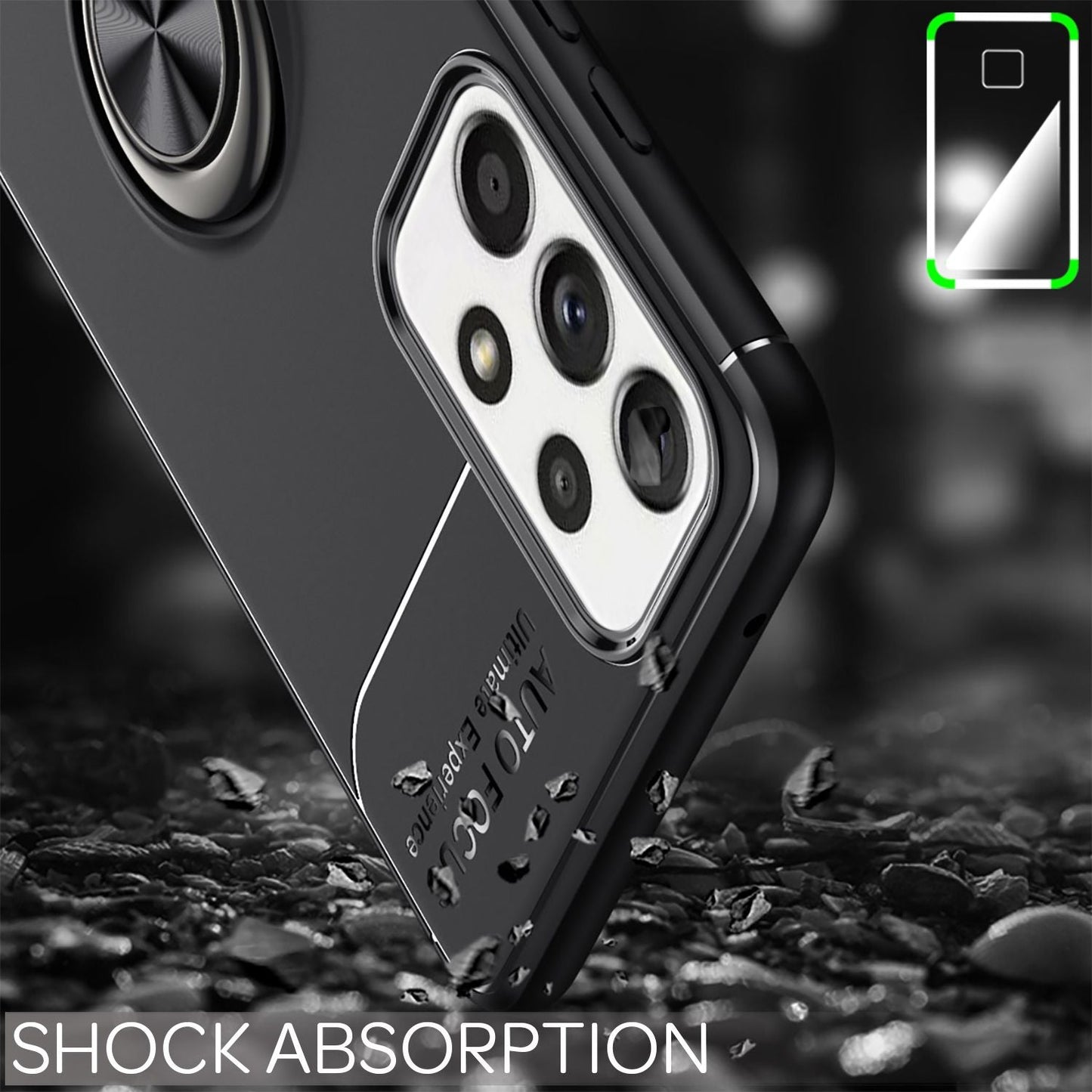 NALIA Ring Handy Hülle für Samsung Galaxy A52 5G / A52 / A52s 5G, Silikon Cover