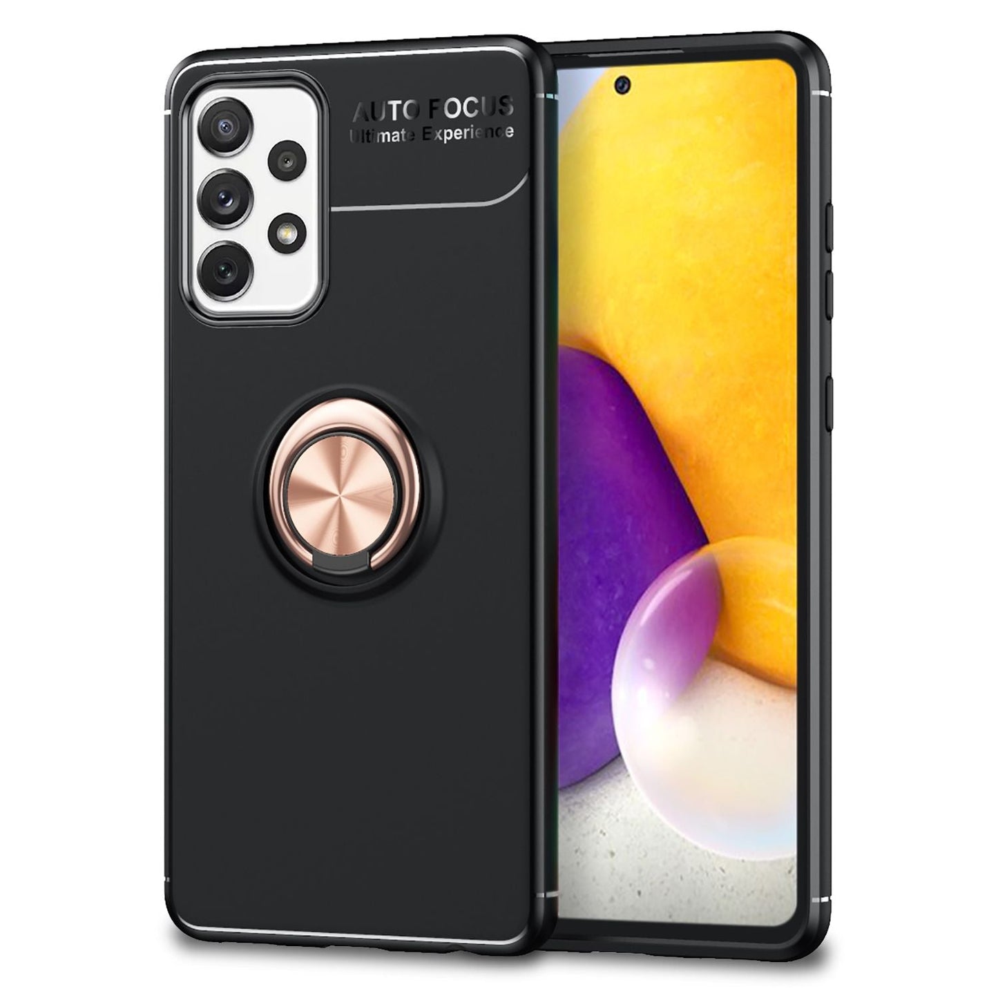 NALIA Ring Handyhülle für Samsung Galaxy A72, Silikon Cover Schutz Tasche Case