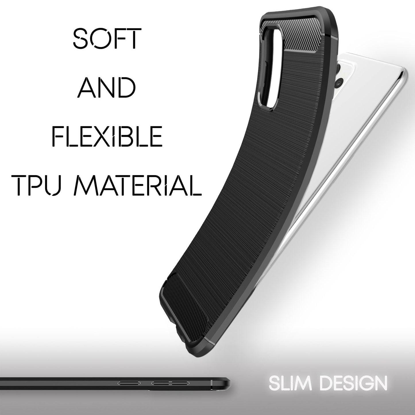 NALIA Case für Samsung Galaxy A52 5G / A52 / A52s 5G, Schwarze Handy Hülle Case